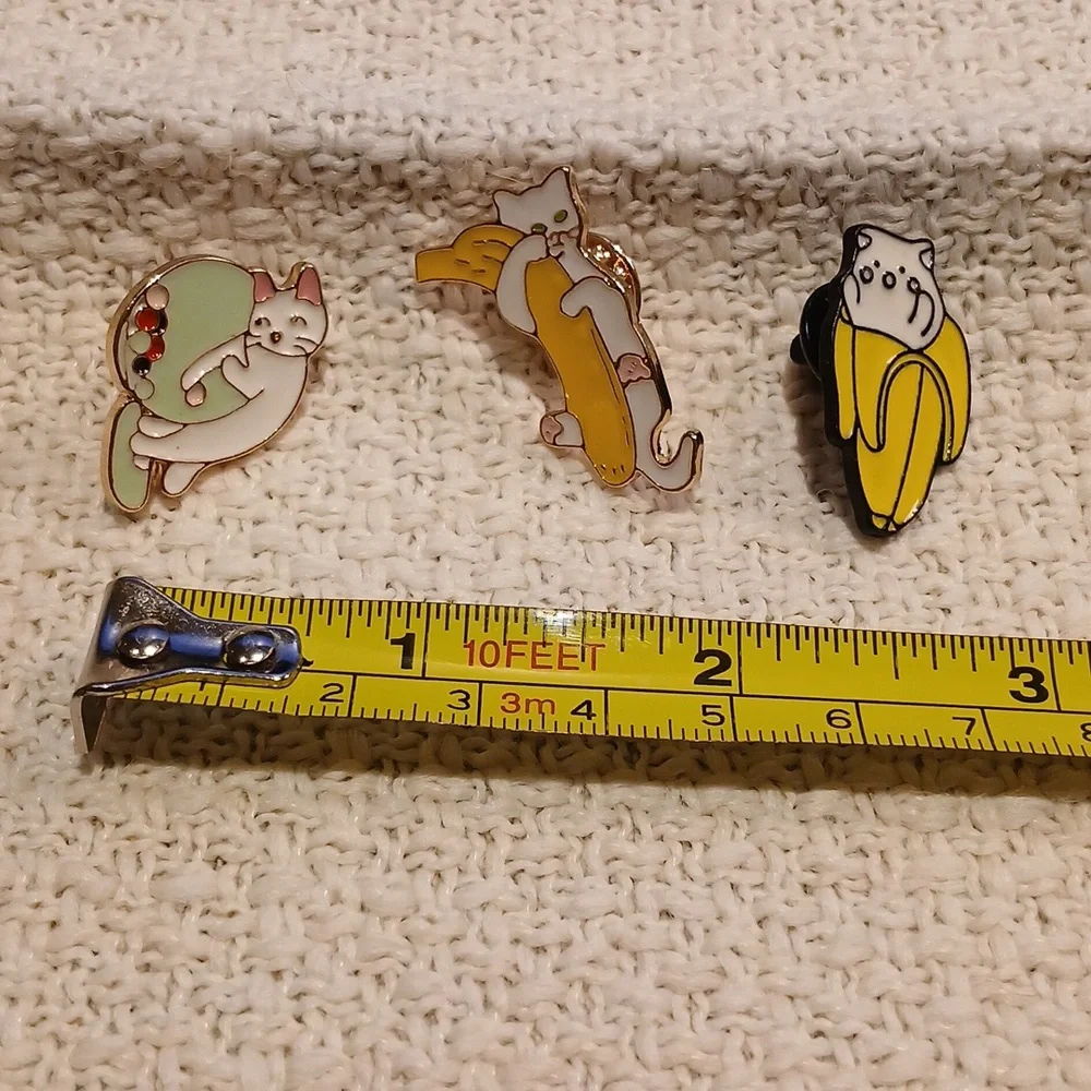 NEW Set of 3 Naughty Kitty Enamel Pins
